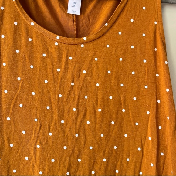 Old Navy Luxe Rust Orange White Polka Dot Sleeveless Tank Top Women’s Size M - Picture 6 of 7